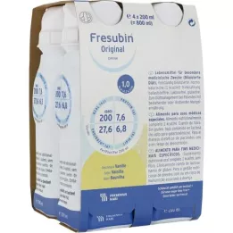 FRESUBIN ORIGINAL DRINK Vanilla Drinking Bottle, 4x200 ml