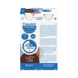 FRESUBIN 2 kcal Fiber DRINK Chokladdricksflaska, 4X200 ml