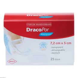 DracoPor vattentätt sårförband 5x7,2 cm steril, 25 st