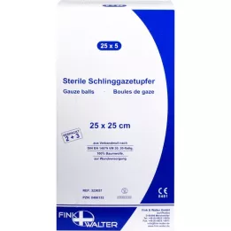 SCHLINGGAZETUPFER 25x25 cm Sterile 2+3, 25x5 st