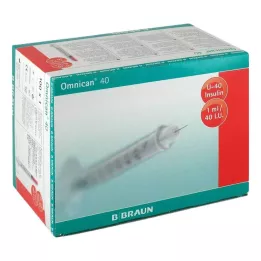 OMNICAN Insulinspruta 1 ml U40 med kanyl 0,30x8 mm enkel, 100X1 st