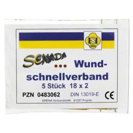Senada snabb sårförband 2x18 cm, 5 st