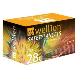 WELLION Säkerhetslansetter 28 G Säkerhetslansetter för engångsbruk, 200 st