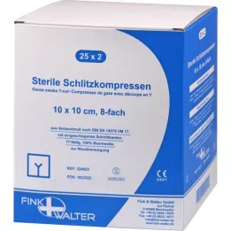 SCHLITZKOMPRESSEN 10x10 cm steril 8-vägs, 25X2 st
