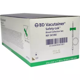 BD VACUTAINER Safety Lok 21 G 18 cm bloduppsamlingsset, 50 st
