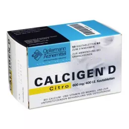 CALCIGEN D Citro 600 mg/400 I.E. tuggtabletter, 50 st