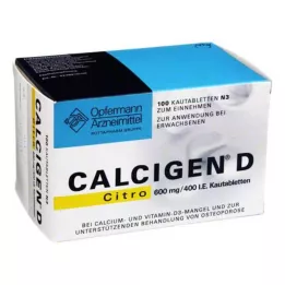 CALCIGEN D Citro 600 mg/400 I.E. tuggtabletter, 100 st
