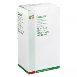 GAZIN Gasväv komp 7,5x7,5 cm steril 12-lagers, 5X20 st