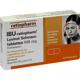 IBU-RATIOPHARM Lysinat smärta. 500 mg, 20 st