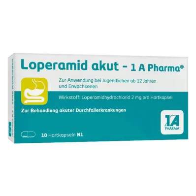 LOPERAMID akut-1A Pharma hårda kapslar, 10 st LOPERAMID akut-1A Pharma hårda kapslar, 10 st