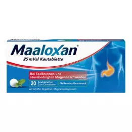 MAALOXAN 25 mVal tuggtabletter, 20 st