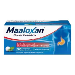 MAALOXAN 25 mVal tuggtabletter, 100 st