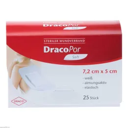 DracoPor Soft vit sårförband 7,2x5 cm steril, 25 st