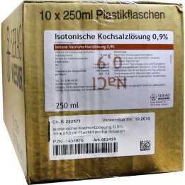 ISOTONISCHE Saltlösning 0,9% plastlösning, 10X250 ml