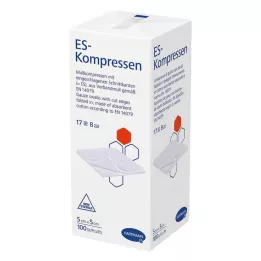 ES-KOMPRESSEN icke-steril 5x5 cm 8-vägs, 100 st