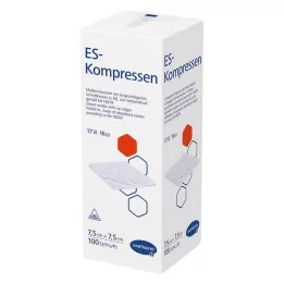 ES-KOMPRESSEN Unsteril 7,5x7,5 cm 16 gånger, 100 st
