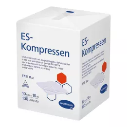 ES-KOMPRESSEN icke-steril 10x10 cm 8-vägs, 100 st