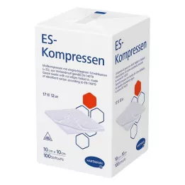 ES-KOMPRESSEN icke-steril 10x10 cm 12-vägs, 100 st