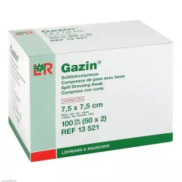 GAZIN Slitkompresser 7,5x7,5 cm sterila 8-lagers, 50X2 st