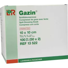 GAZIN Slitkompresser 10x10 cm sterila 8-lagers, 50X2 st