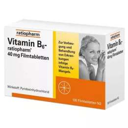 VITAMIN B6-RATIOPHARM 40 mg filmdragerade tabletter, 100 st