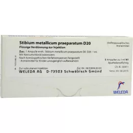 STIBIUM METALLICUM PRAEPARATUM D 20 ampuller, 8X1 ml