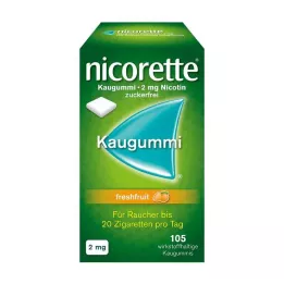 NICORETTE 2 mg färskfrukttuggummi, 105 stycken