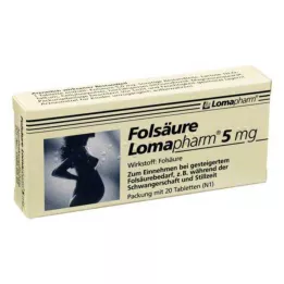 FOLSÄURE LOMAPHARM 5 mg tabletter, 20 st