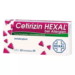 CETIRIZIN HEXAL Filmdragerade tabletter för allergier, 20 st