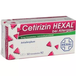 CETIRIZIN HEXAL Filmbelagda tabletter på allergier, 50 st