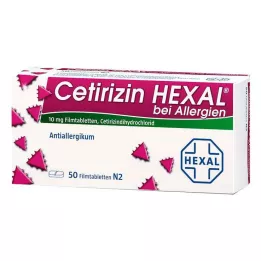 CETIRIZIN HEXAL Filmbelagda tabletter på allergier, 50 timmar