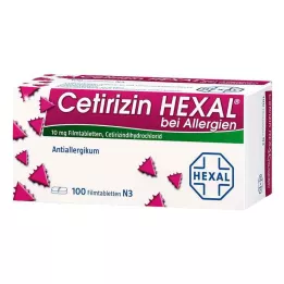CETIRIZIN HEXAL Filmbelagda tabletter på allergier, 100 ST