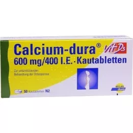 CALCIUM DURA Vit D3 600 mg/400, dvs tuggtabletter, 50 st
