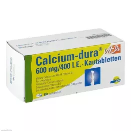 CALCIUM DURA Vit D3 600 mg/400 I.E. tuggtabletter, 100 st