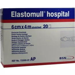 ELASTOMULL sjukhus 6 cmx4 m elastiskt fixeringsbandage vit, 20 st