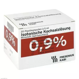 ISOTONISCHE Saltlösning 0,9% plastampuller, 20X5 ml