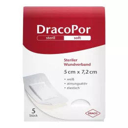 DRACOPOR Sårförband 5x7,2 cm steril, 5 st