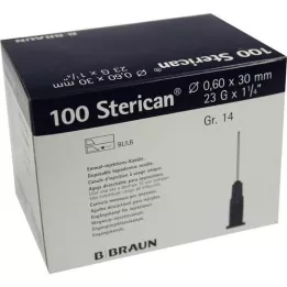 STERICAN Cannulas Luer-Lok 0,60x30 mm Gr. 14 Blue, 100 st
