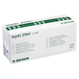 INJEKT Solo spruta 20 ml Luer excentrisk PVC-fr., 100X20 ml