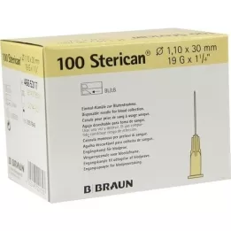 STERICAN Cannulas 19 GX1 1/4 1,1x30 mm, 100 st