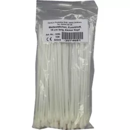 WATTESTÄBCHEN Plast litet huvud 15 cm, 100 st