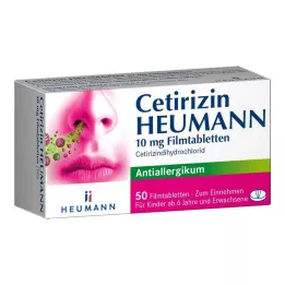 CETIRIZIN Heumann 10 mg filmbelagda tabletter, 50 timmar