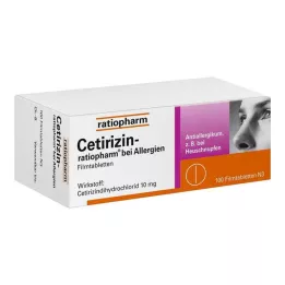 CETIRIZIN-ratiopharm för allergier 10 mg filmdragerade tabletter, 100 st