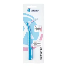 MIRADENT Interd.Pic-Brush Set 1Halt+1Bü.trans.blau, 1 st