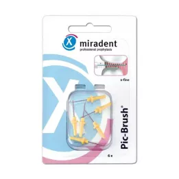 MIRADENT Interd.Pic-Brush utbytesborste x-fin gul, 6 st