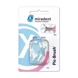 MIRADENT Interd.Pic-Brush utbytesborste fin vit, 6 st