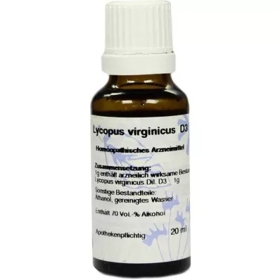 LYCOPUS VIRGINICUS D3 Spädning, 20 ml LYCOPUS VIRGINICUS D3 Spädning, 20 ml