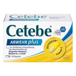 CETEBE ABWEHR plus C-vitamin+Vitamin D3+Zinkkapslar, 30 st