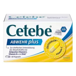 CETEBE ABWEHR plus C-vitamin+Vitamin D3+Zinkkapslar, 60 st