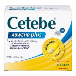 CETEBE ABWEHR plus C-vitamin+Vitamin D3+Zinkkapslar, 120 st